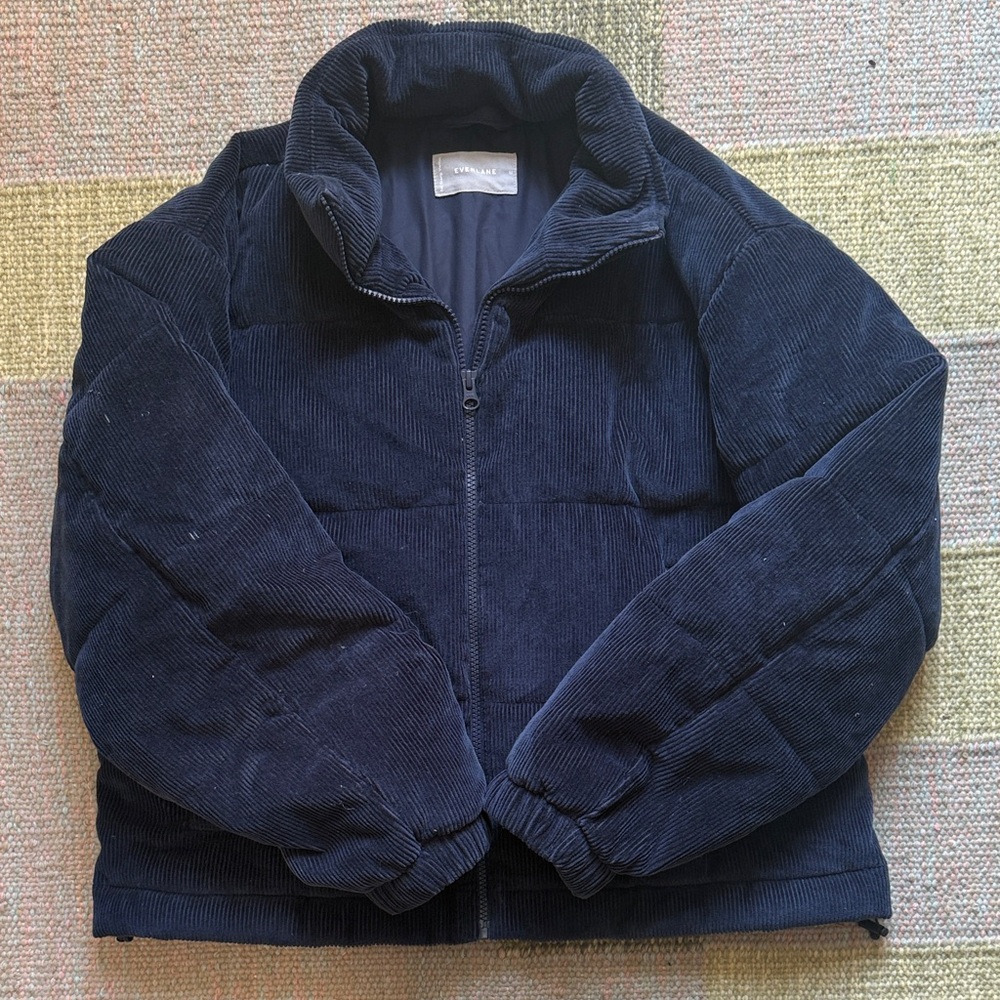Everlane Navy Corduroy Puffer Jacket